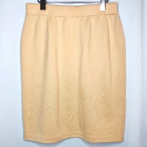 St. John by Marie Gray Knit Pencil Skirt Tan, Sz 8